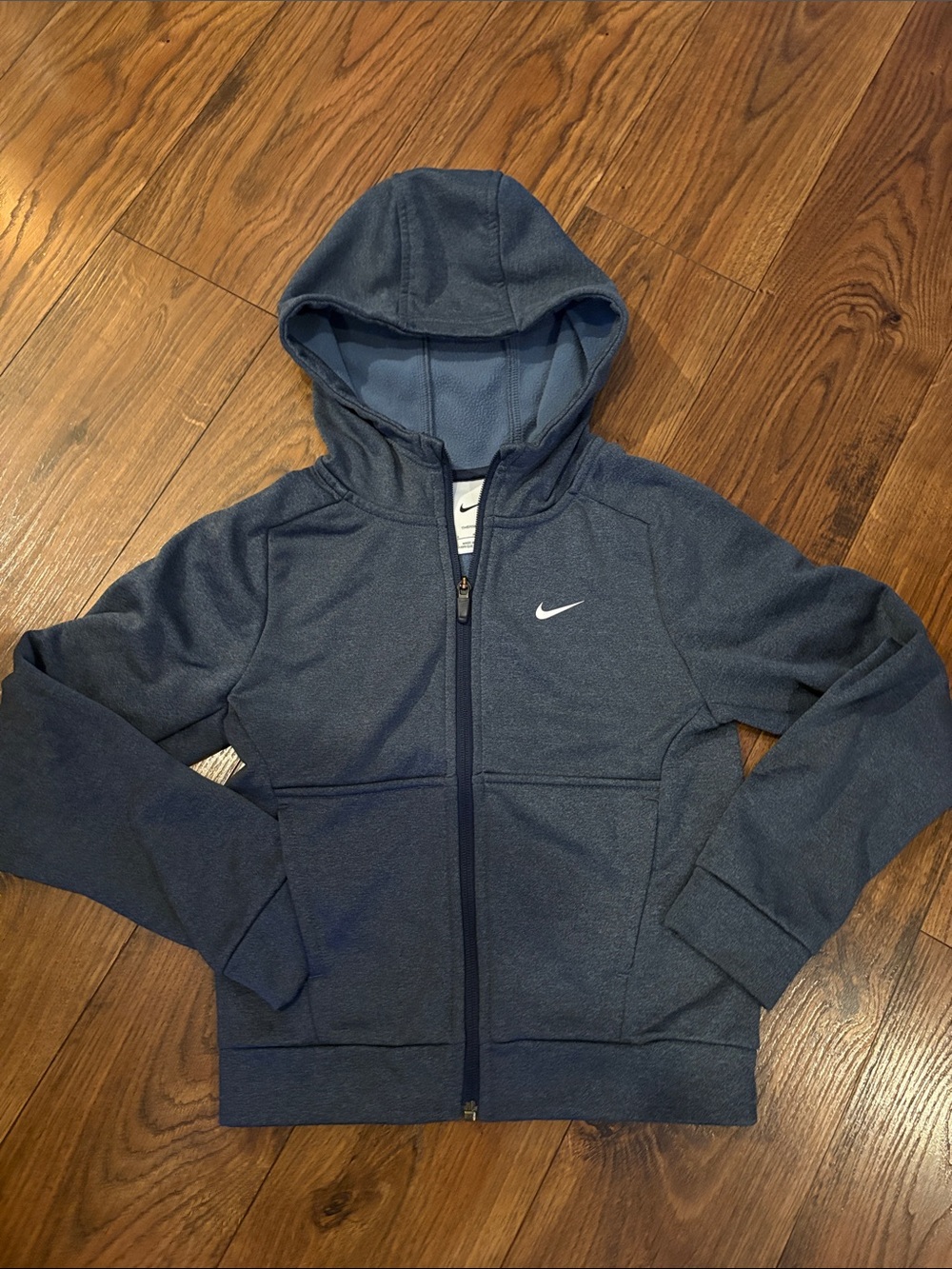 Nike Kids Blue/Gray Therma-Fit  Zip-Up Hooded Sweatshirt